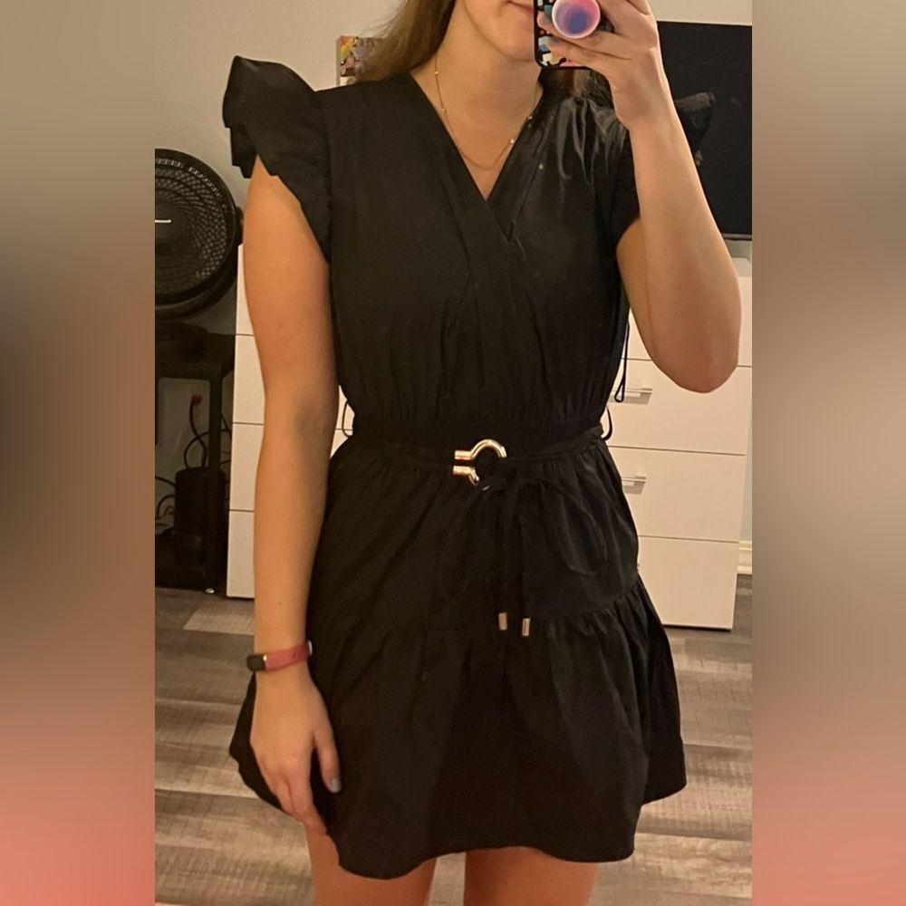 Mini Black Ruffle Dress